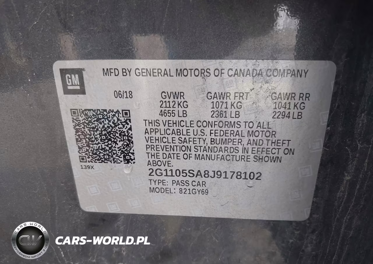 2018 Chevrolet Impala 1Lt VIN:2G1105SA8J9178102 - 9