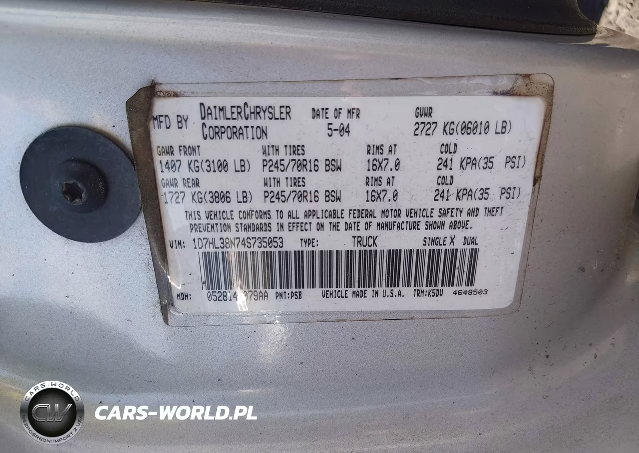 2004 Dodge Dakota Sport-Sxt VIN:1D7HL38N74S735053 - 9