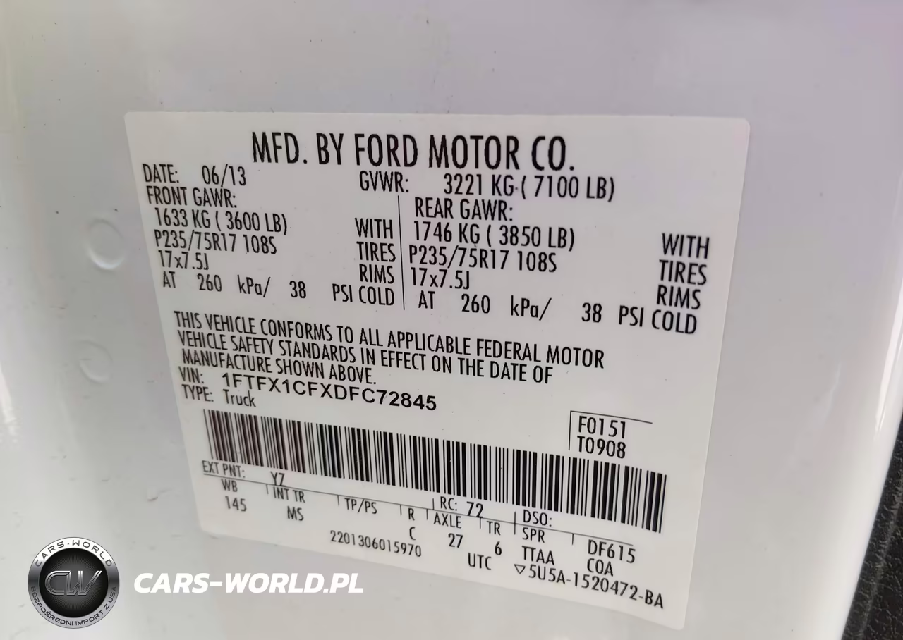 2013 Ford F-150 Xlt VIN:1FTFX1CFXDFC72845 - 9