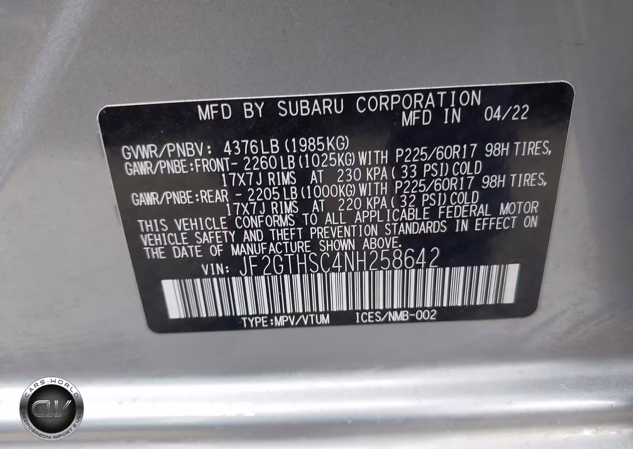 2022 Subaru Crosstrek Sport VIN:JF2GTHSC4NH258642 - 9