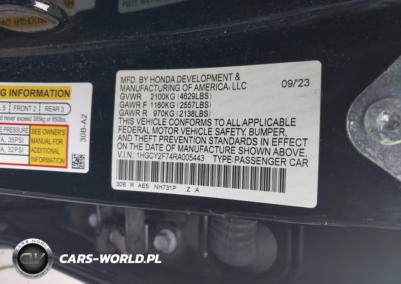 2024 Honda Accord Hybrid Sport-L VIN:1HGCY2F74RA005443 - 9