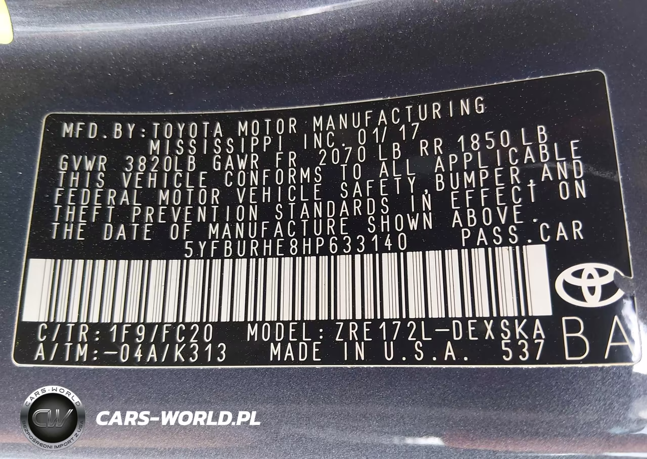 2017 Toyota Corolla Se VIN:5YFBURHE8HP633140 - 9