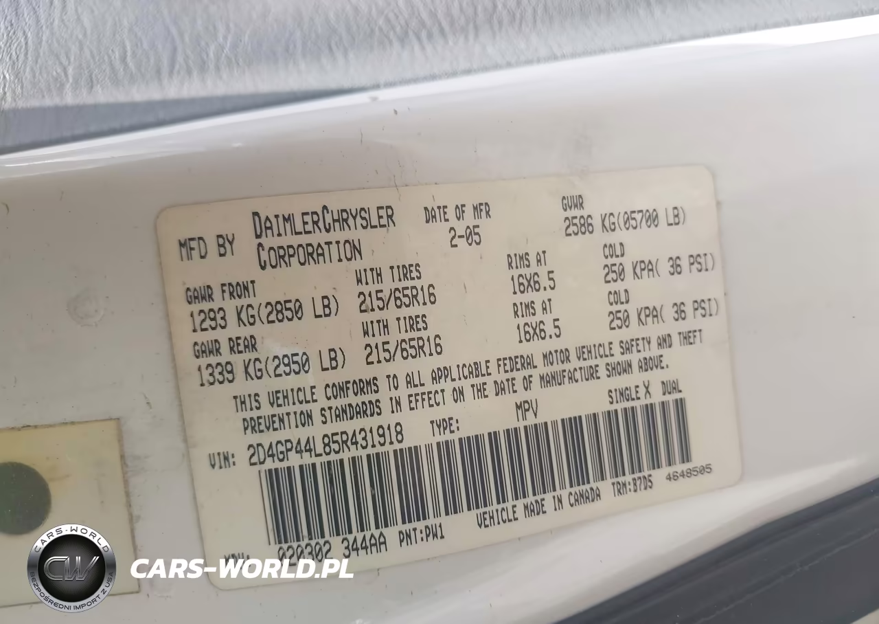 2005 Dodge Grand Caravan Sxt VIN:2D4GP44L85R431918 - 9