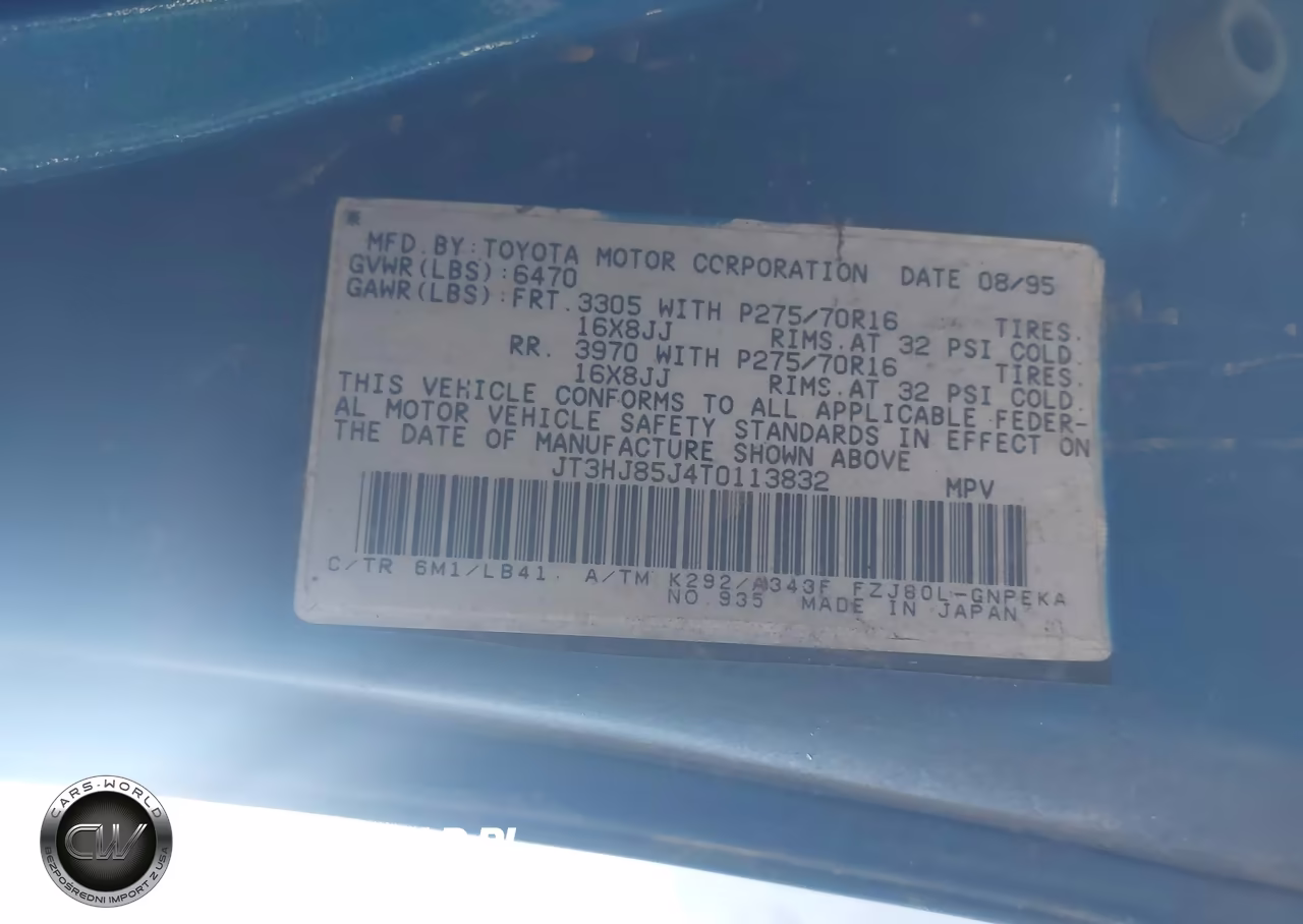 1996 Toyota Land Cruiser Hj85 VIN:JT3HJ85J4T0113832 - 8