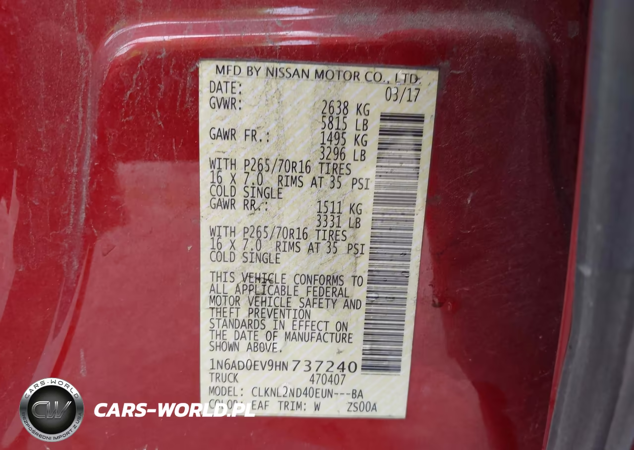 2017 Nissan Frontier Sv VIN:1N6AD0EV9HN737240 - 9