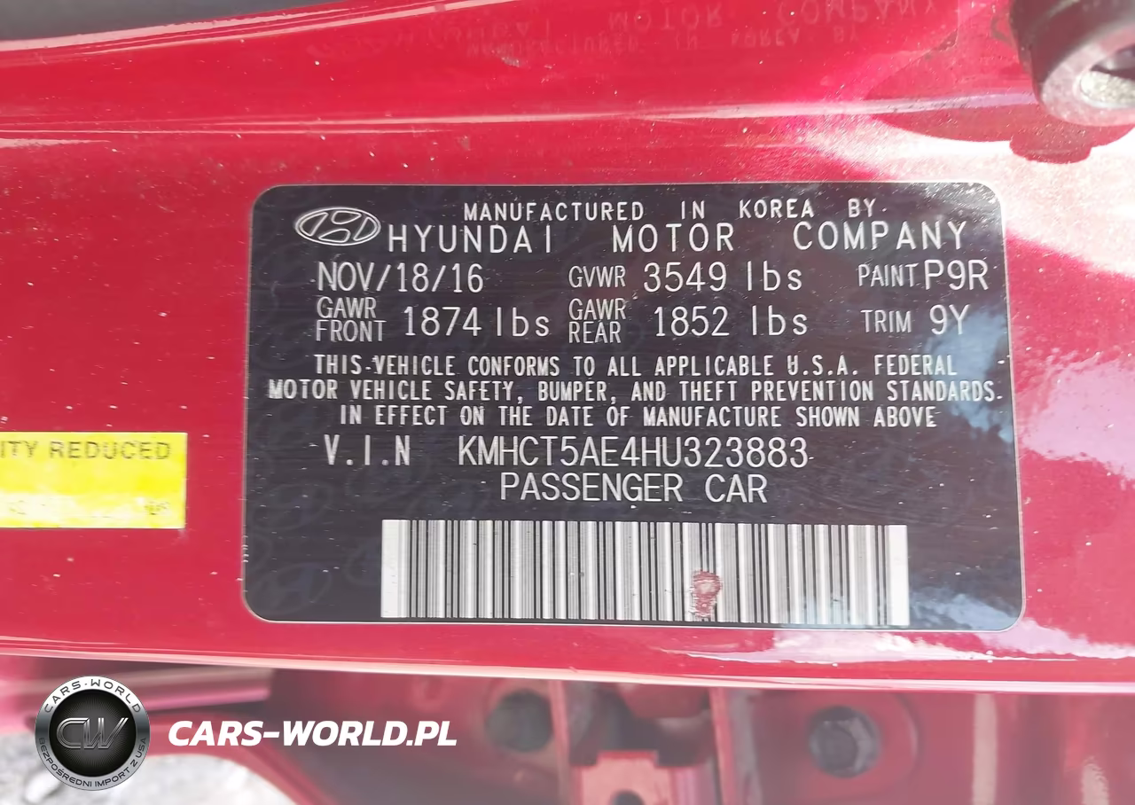 2017 Hyundai Accent Se VIN:KMHCT5AE4HU323883 - 9