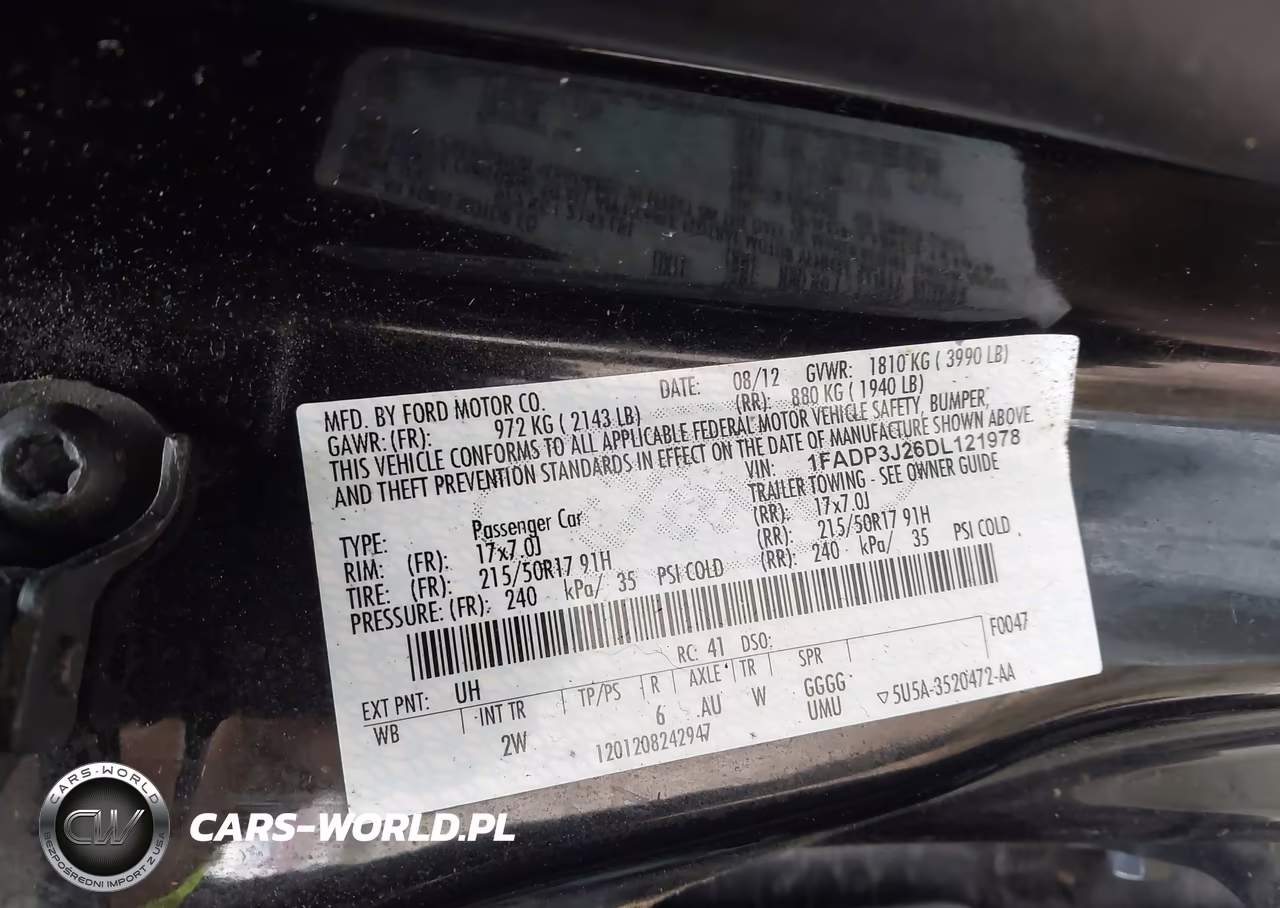 2013 Ford Focus Titanium VIN:1FADP3J26DL121978 - 9