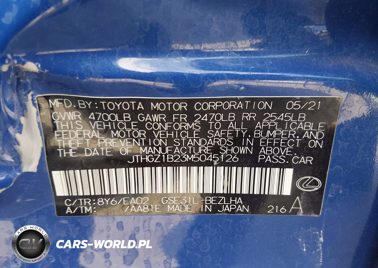 2021 Lexus Is 350 F Sport VIN:JTHGZ1B23M5045126 - 9