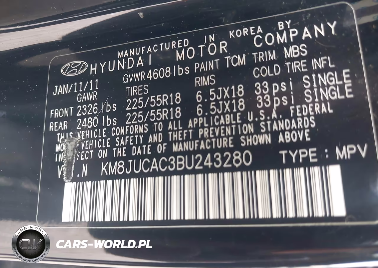2011 Hyundai Tucson Limited VIN:KM8JUCAC3BU243280 - 9