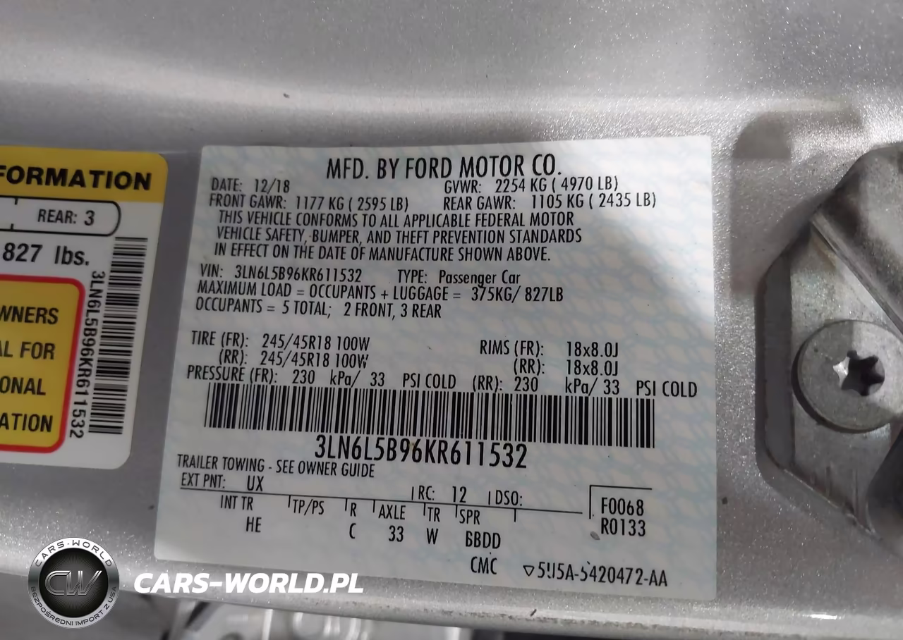 2019 Lincoln Mkz Standard VIN:3LN6L5B96KR611532 - 9