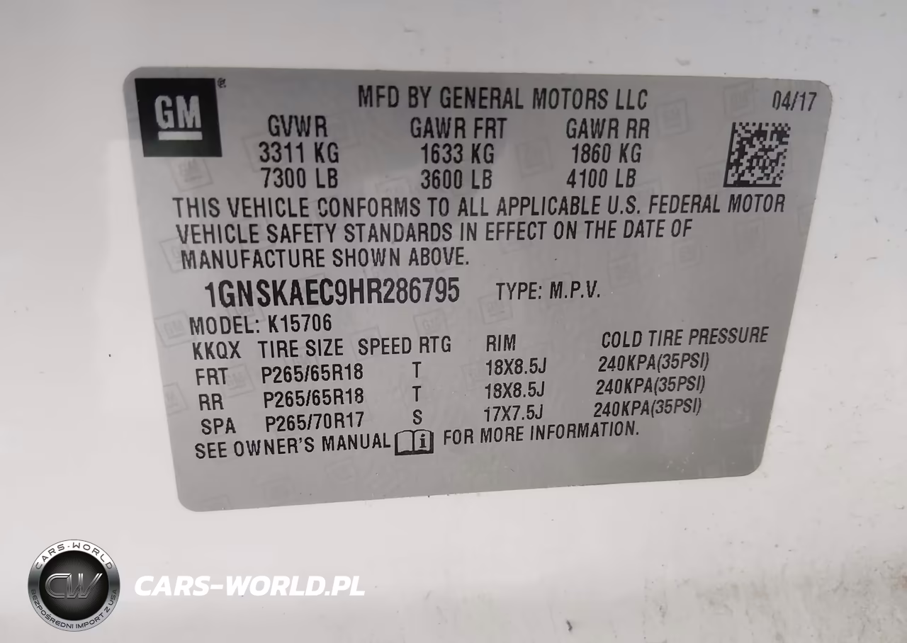 2017 Chevrolet Tahoe Ls VIN:1GNSKAEC9HR286795 - 9