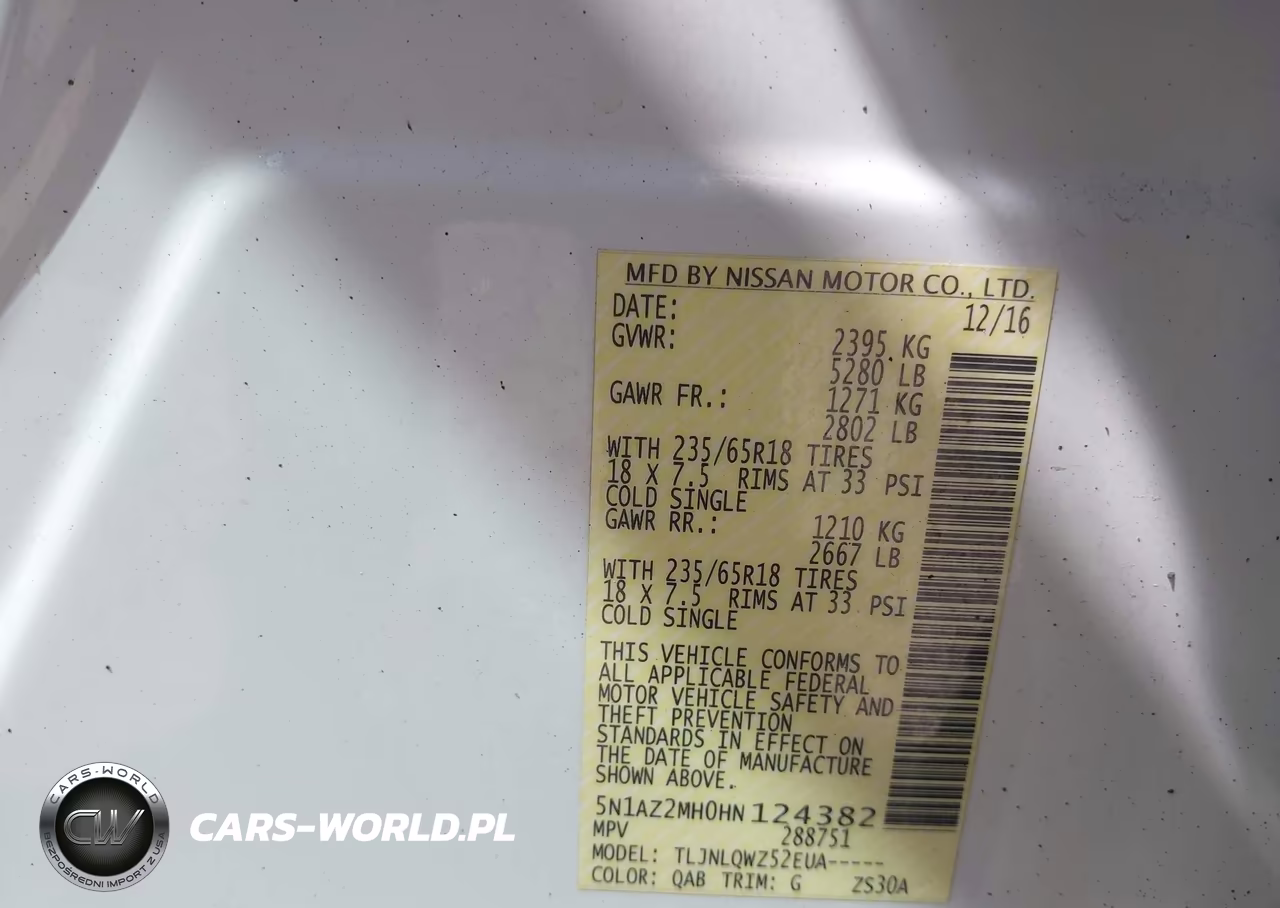 2017 Nissan Murano Sv VIN:5N1AZ2MH0HN124382 - 9