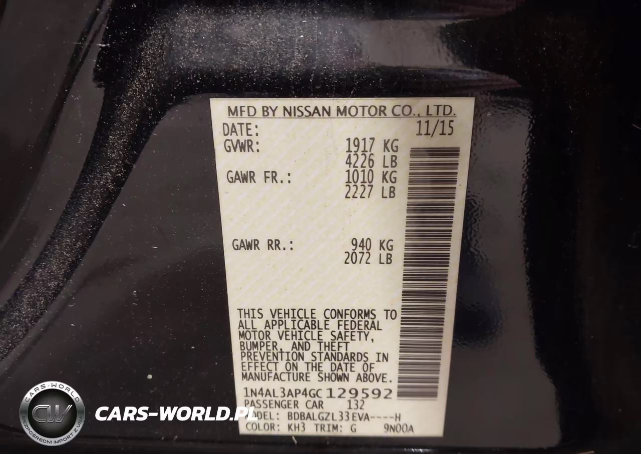 2016 Nissan Altima 2.5 S VIN:1N4AL3AP4GC129592 - 9