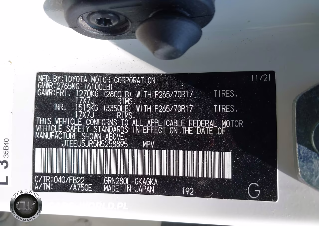 2022 Toyota 4Runner Sr5 VIN:JTEEU5JR5N5258895 - 9