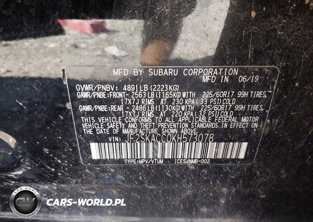 2019 Subaru Forester VIN:JF2SKACC0KH573078 - 9