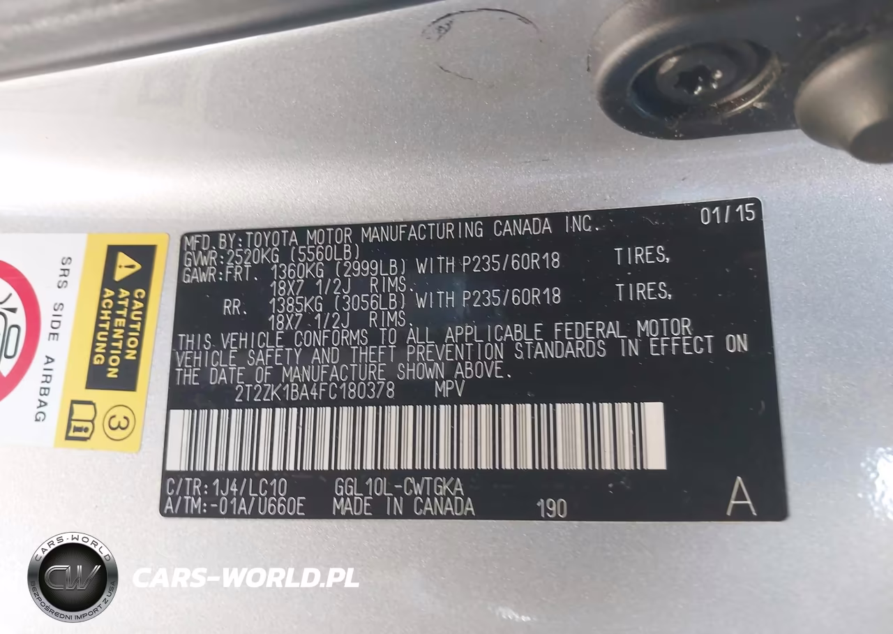 2015 Lexus Rx 350 VIN:2T2ZK1BA4FC180378 - 9