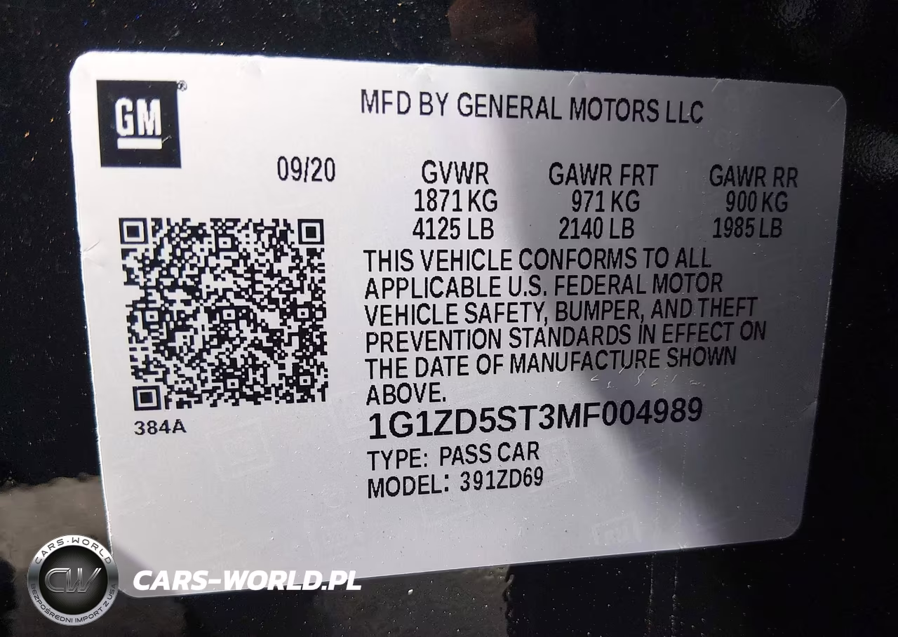 2021 Chevrolet Malibu Fwd Lt VIN:1G1ZD5ST3MF004989 - 9