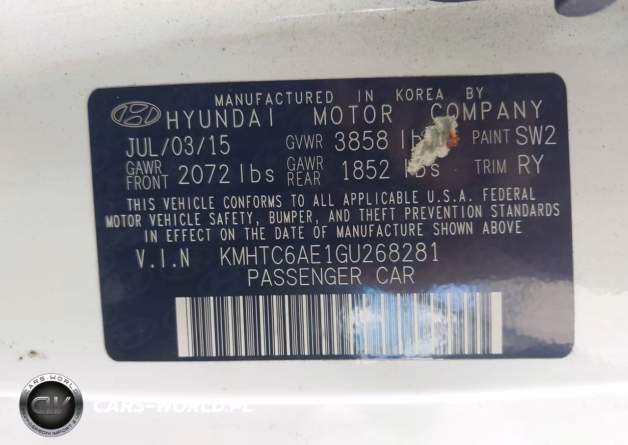 2016 Hyundai Veloster Turbo VIN:KMHTC6AE1GU268281 - 9