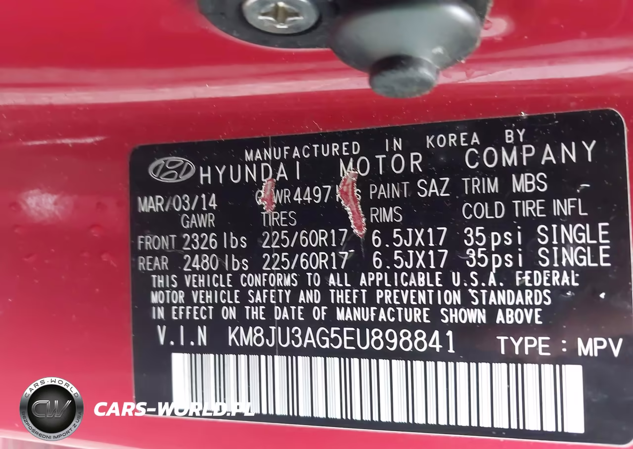 2014 Hyundai Tucson Se VIN:KM8JU3AG5EU898841 - 9