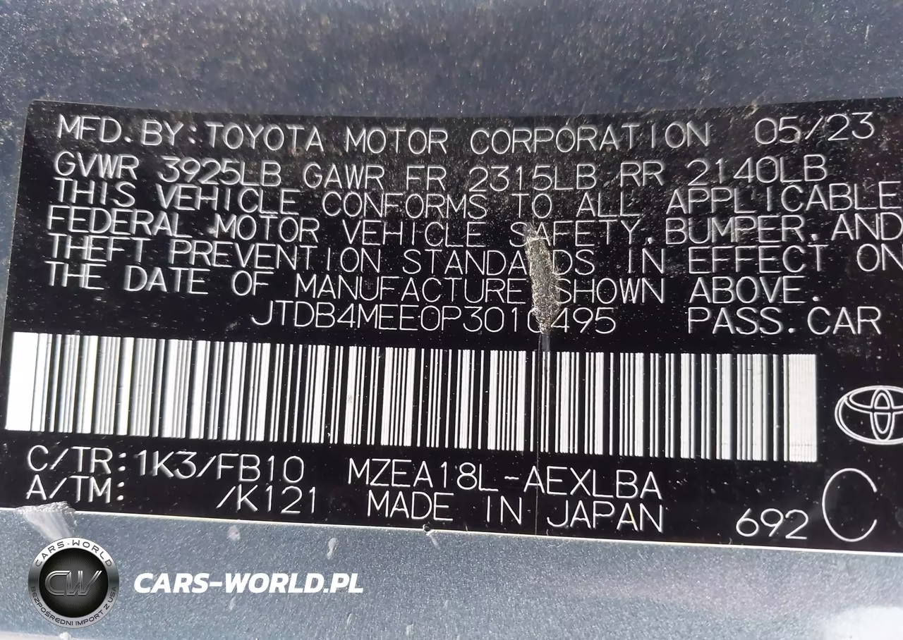 2023 Toyota Corolla Le VIN:JTDB4MEE0P3010495 - 9