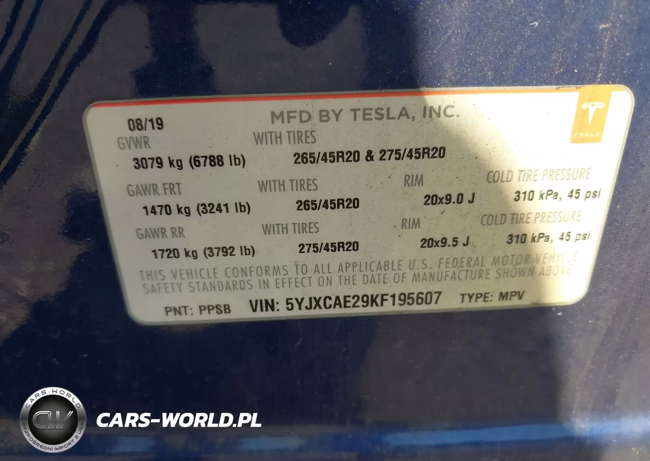 2019 Tesla Model X 100D-75D-Long Range VIN:5YJXCAE29KF195607 - 9