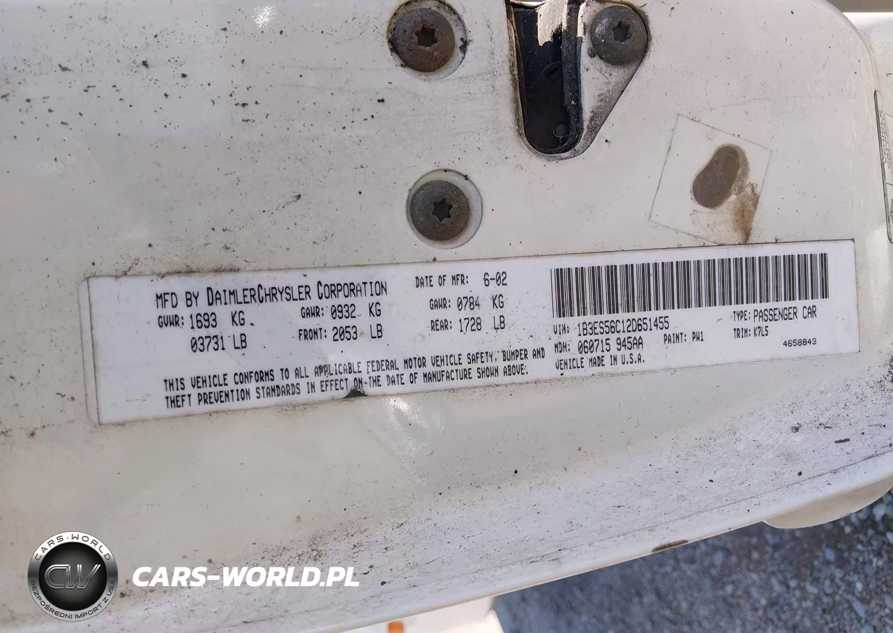 2002 Dodge Neon Sxt VIN:1B3ES56C12D651455 - 9