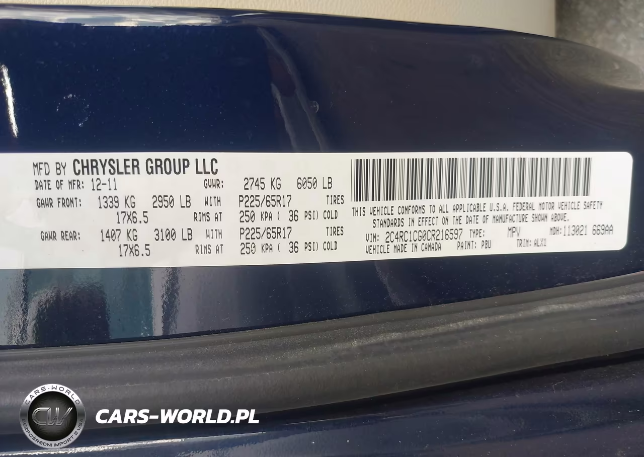 2012 Chrysler Town & Country Touring-L VIN:2C4RC1CG0CR216597 - 9