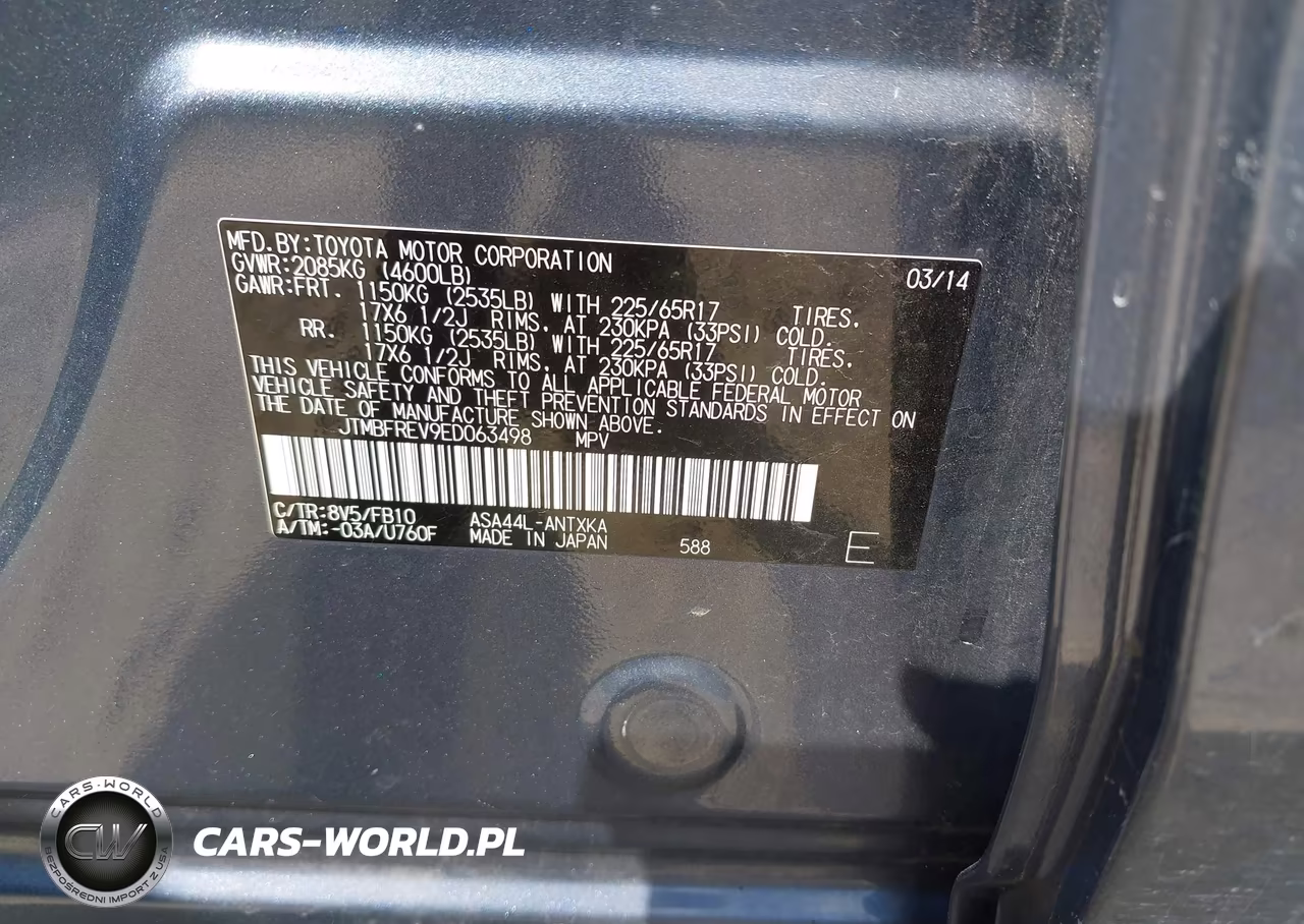 2014 Toyota Rav4 Le VIN:JTMBFREV9ED063498 - 9