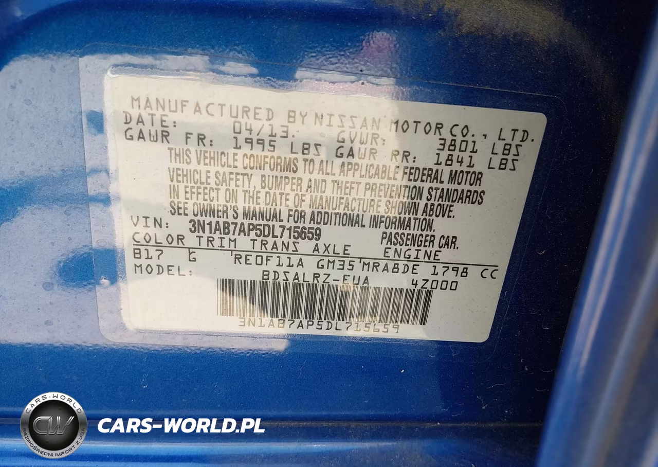 2013 Nissan Sentra Sr VIN:3N1AB7AP5DL715659 - 9
