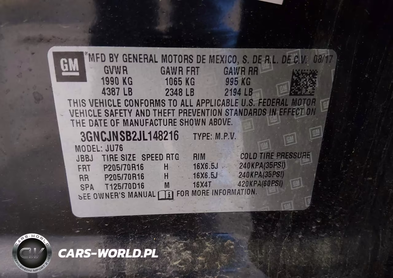2018 Chevrolet Trax Ls VIN:3GNCJNSB2JL148216 - 9