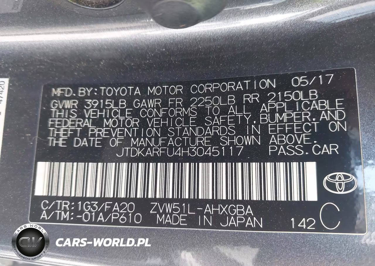 2017 Toyota Prius VIN:JTDKARFU4H3045117 - 9