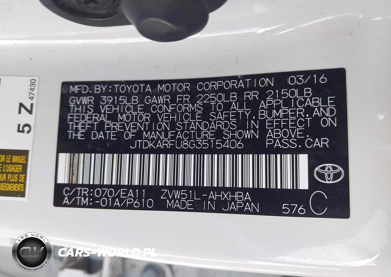 2016 Toyota Prius Three Touring VIN:JTDKARFU8G3515406 - 9