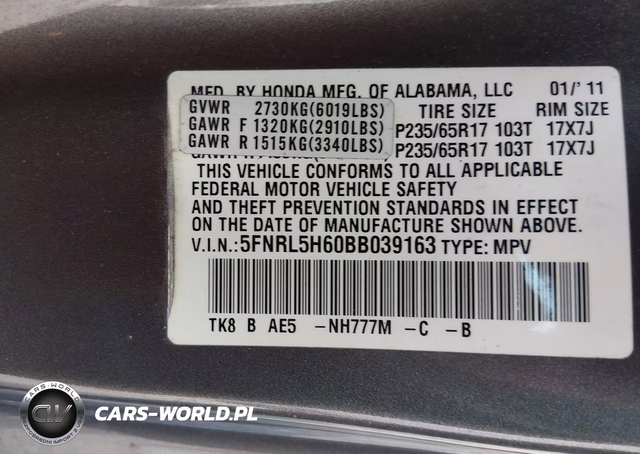 2011 Honda Odyssey Ex-L VIN:5FNRL5H60BB039163 - 9