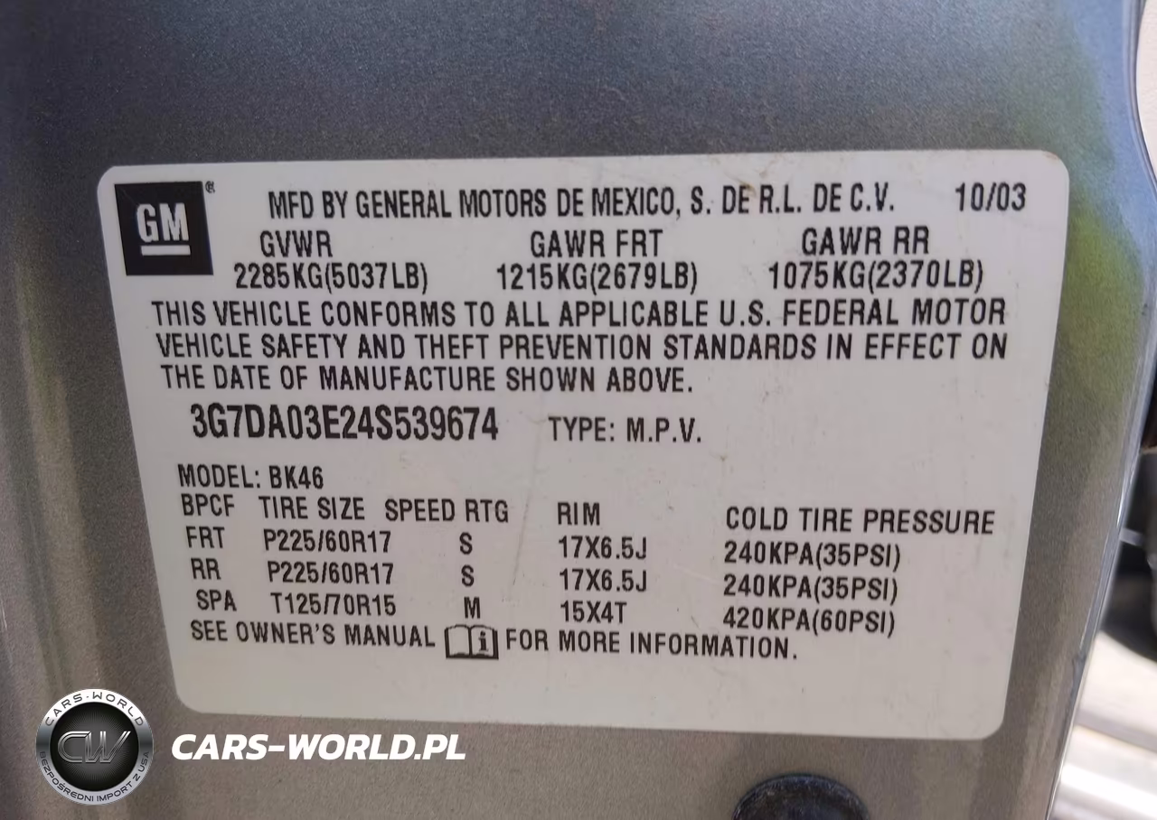 2004 Pontiac Aztek VIN:3G7DA03E24S539674 - 9