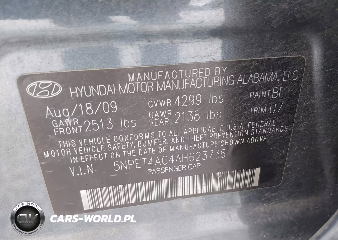 2010 Hyundai Sonata Gls VIN:5NPET4AC4AH623736 - 9