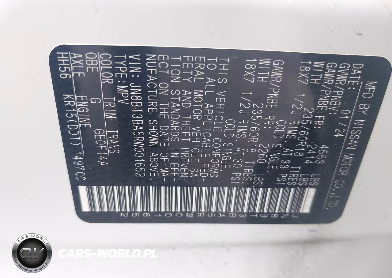 2024 Nissan Rogue Sv Fwd VIN:JN8BT3BA5RW001652 - 9