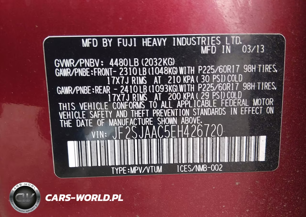 2014 Subaru Forester 2.5I VIN:JF2SJAAC5EH426720 - 9
