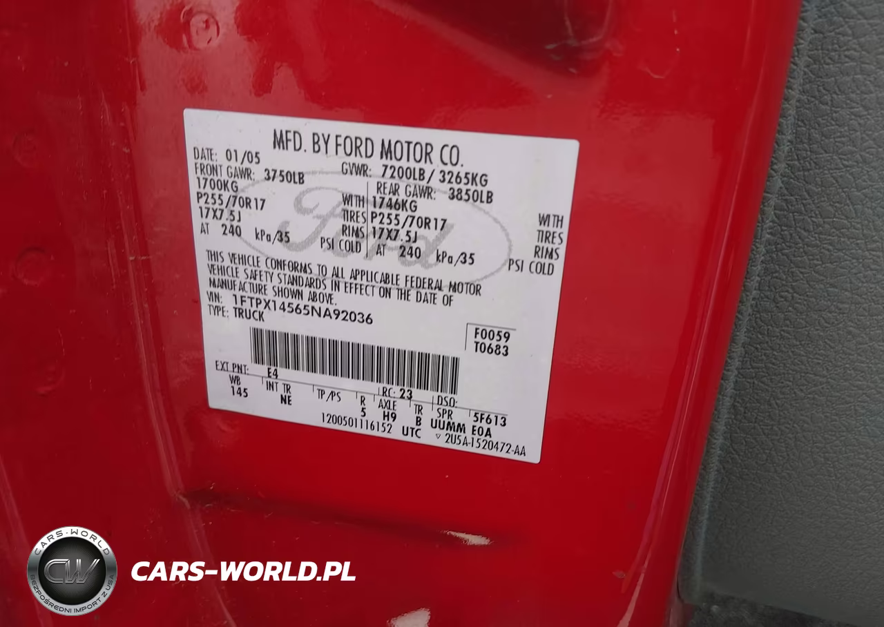 2005 Ford F-150 Fx4-Lariat-Xl-Xlt VIN:1FTPX14565NA92036 - 9