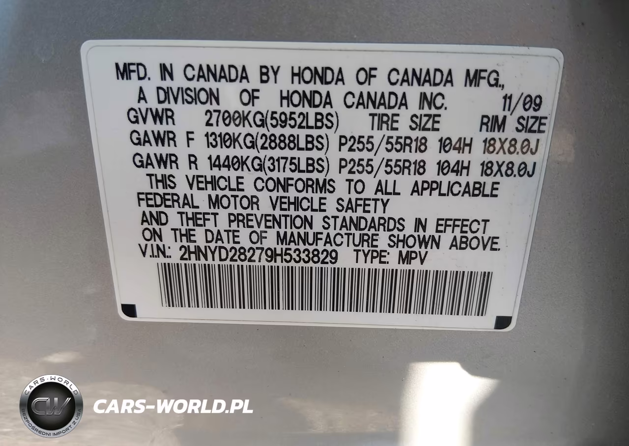 2009 Acura Mdx VIN:2HNYD28279H533829 - 9