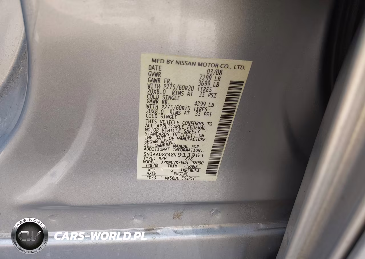 2008 Infiniti Qx56 VIN:5N3AA08C48N913961 - 9