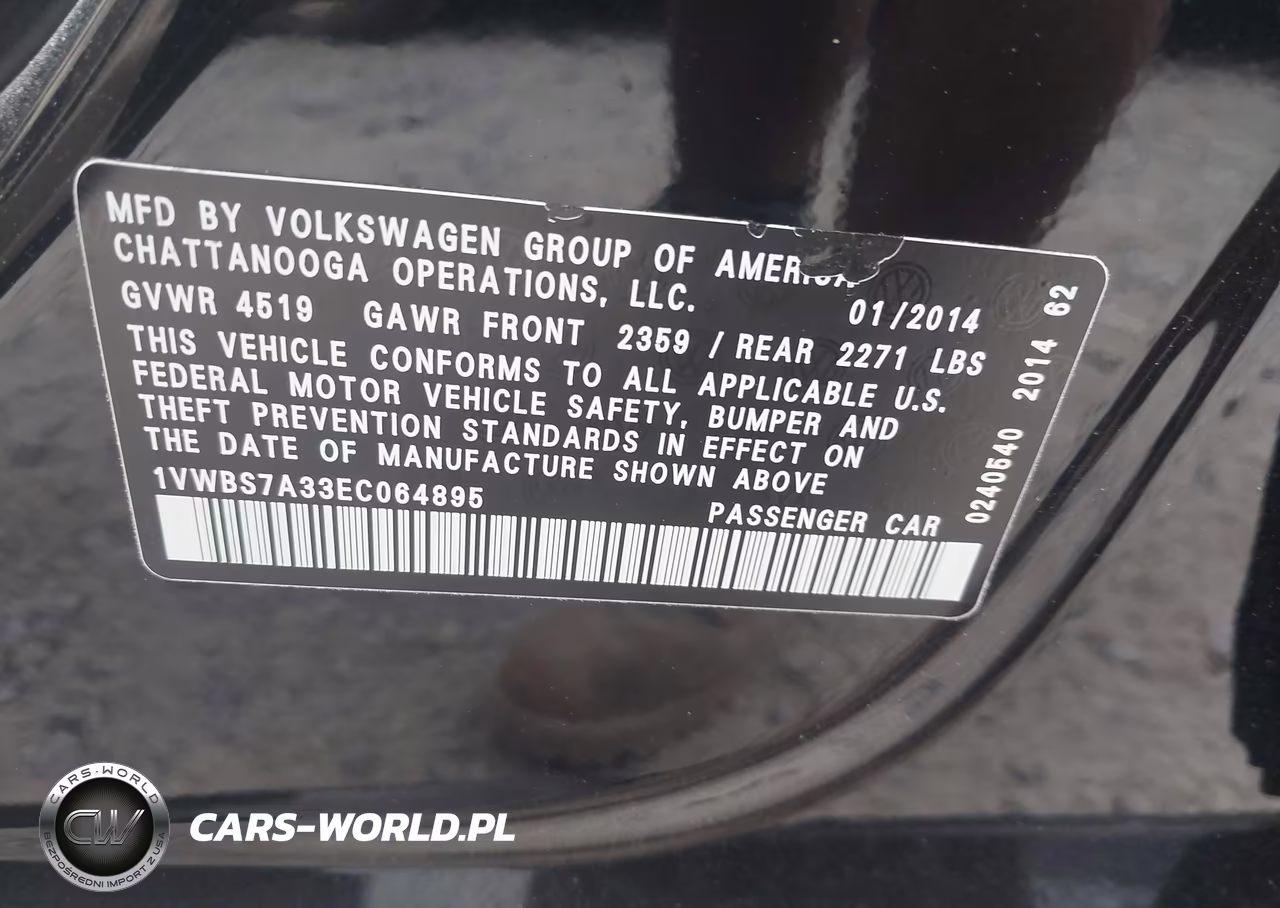 2014 Volkswagen Passat 1.8T Se VIN:1VWBS7A33EC064895 - 9