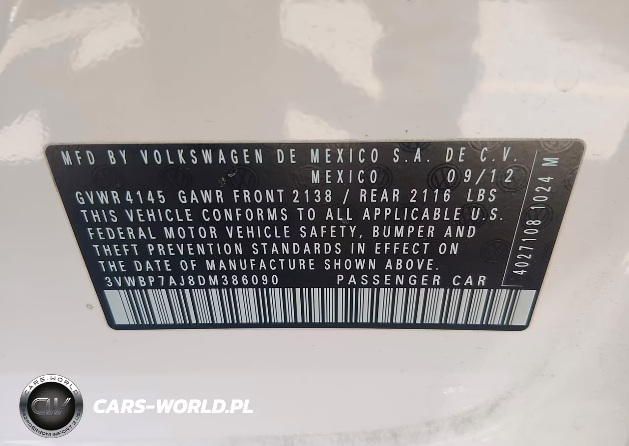 2013 Volkswagen Jetta 2.5L Se VIN:3VWBP7AJ8DM386090 - 9