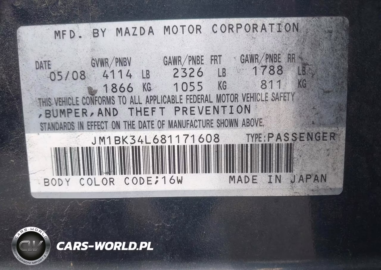 2008 Mazda Mazdaspeed3 Sport VIN:JM1BK34L681171608 - 9