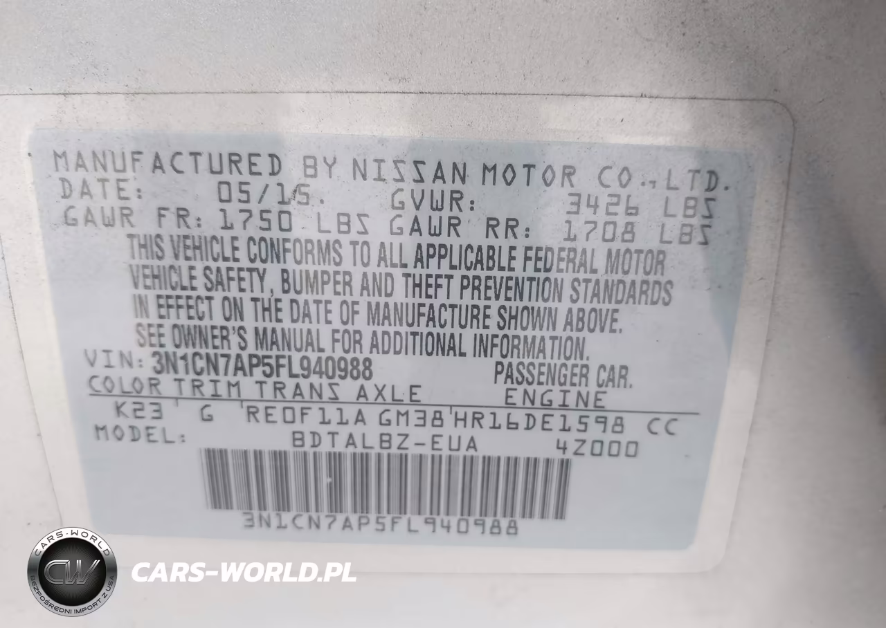 2015 Nissan Versa 1.6 Sv VIN:3N1CN7AP5FL940988 - 9