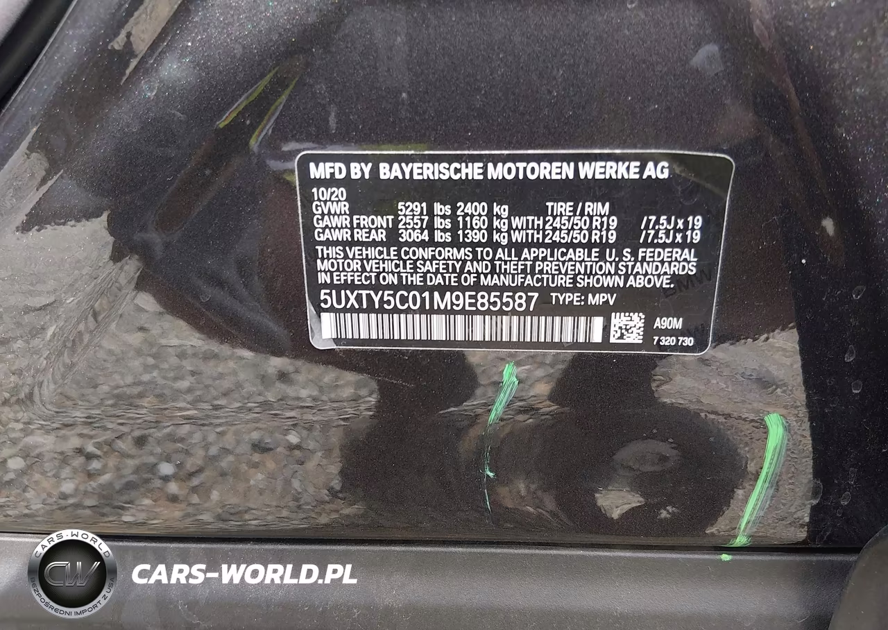 2021 BMW X3 xDrive30I VIN:5UXTY5C01M9E85587 - 9