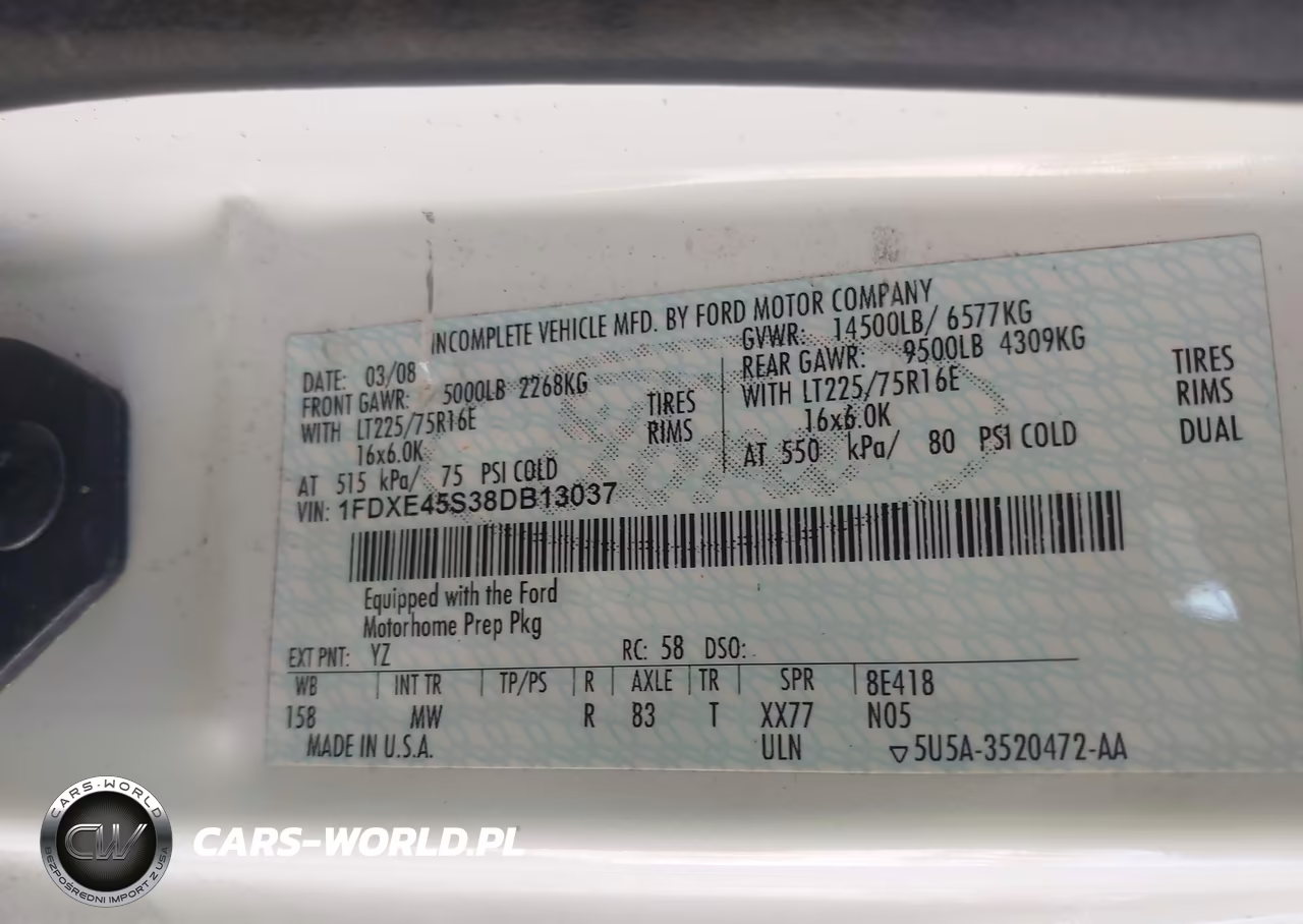 2007 Ford E-450 Cutaway VIN:1FDXE45P47DA08243 - 8