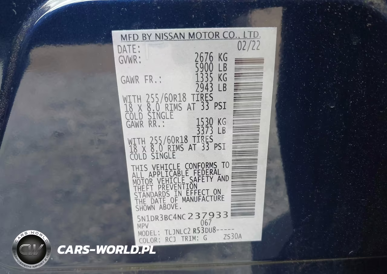 2022 Nissan Pathfinder Sv 4Wd VIN:5N1DR3BC4NC237933 - 9