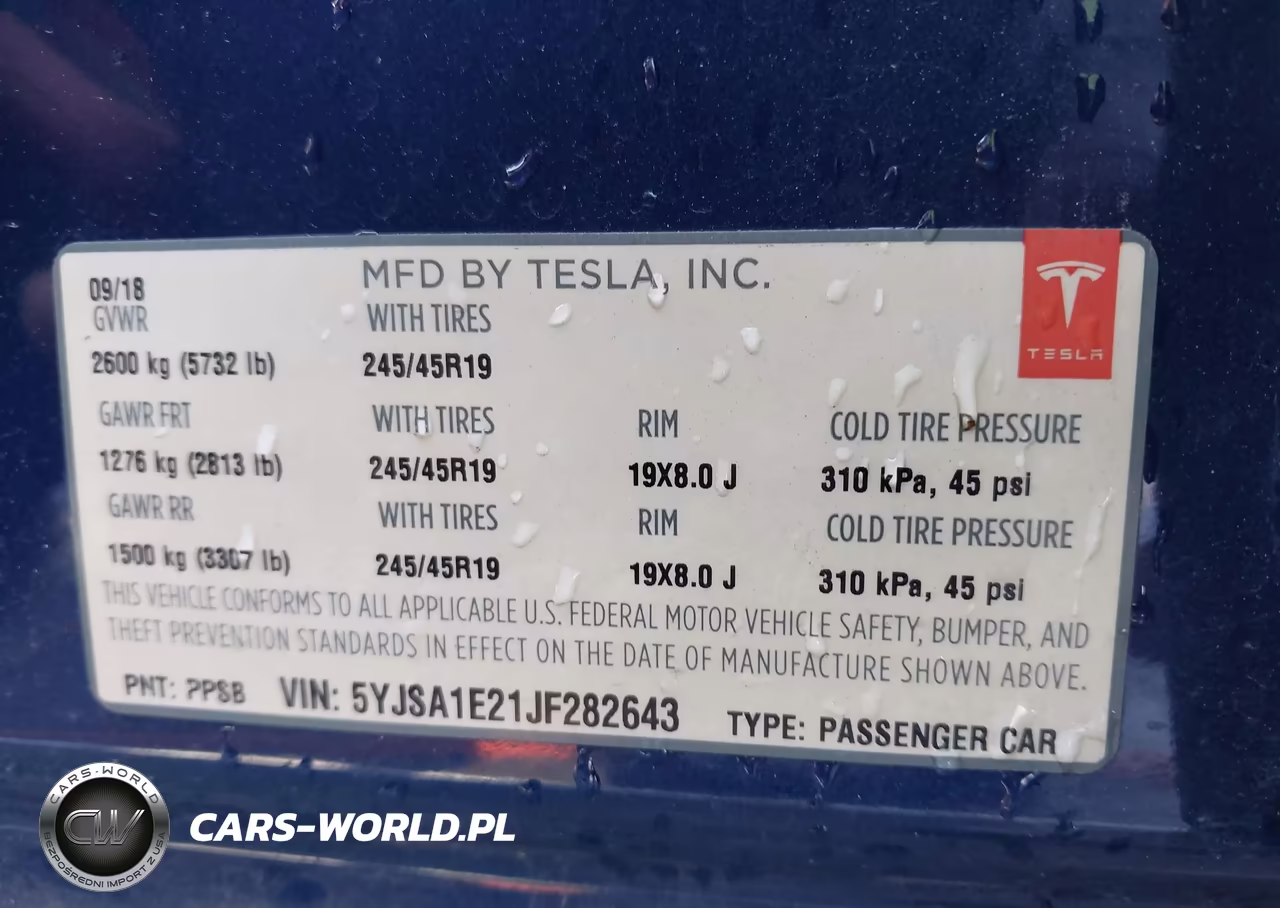 2018 Tesla Model S VIN:5YJSA1E21JF282643 - 9