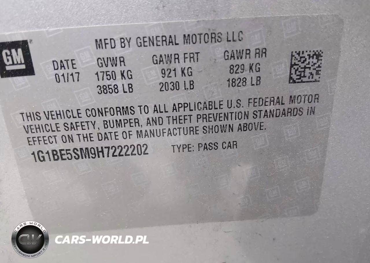 2017 Chevrolet Cruze Lt Auto VIN:1G1BE5SM9H7222202 - 9