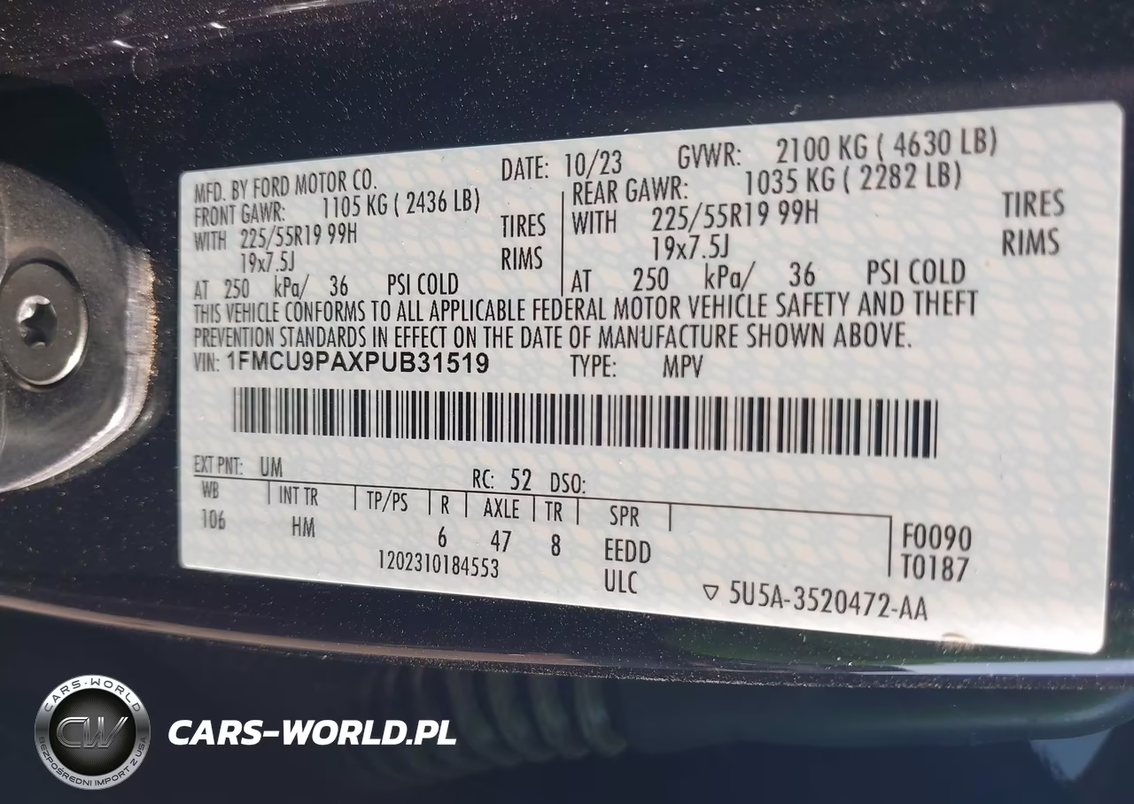 2023 Ford Escape St-Line Elite VIN:1FMCU9PAXPUB31519 - 9